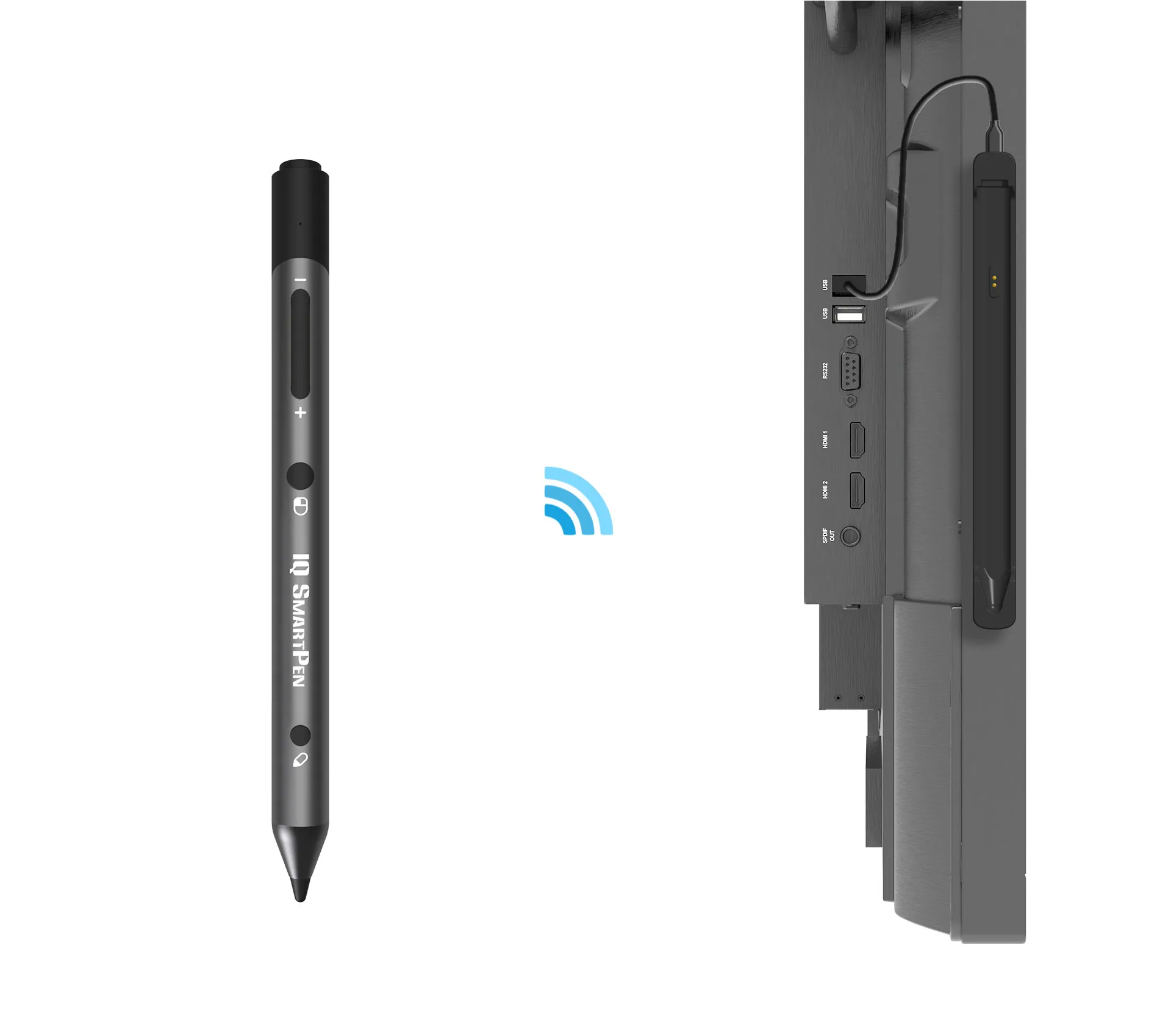 IQSmartPen has a charging base with Type-C port for connection, pair, and charging